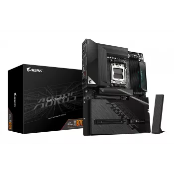 GIGABYTE X870 AORUS STEALTH emolevy - tukee AMD Ryzen 9000 suorittimia, 16+2+2 vaihe digitaalinen VRM, jopa 8200Hz DDR5 (OC), 2xPCIe 5.0 + 2xPCIe 4.0, Wi-Fi 7, 5 GbE LAN, USB 4