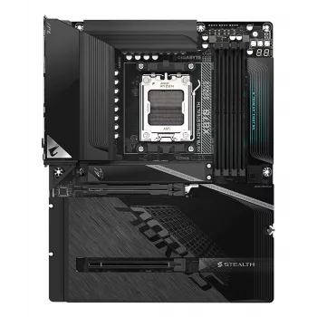 GIGABYTE X870 AORUS STEALTH emolevy - tukee AMD Ryzen 9000 suorittimia, 16+2+2 vaihe digitaalinen VRM, jopa 8200Hz DDR5 (OC), 2xPCIe 5.0 + 2xPCIe 4.0, Wi-Fi 7, 5 GbE LAN, USB 4