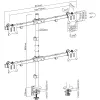 InLine pöytäteline 4x TV / LED / TFT näytölle jopa 81cm 32