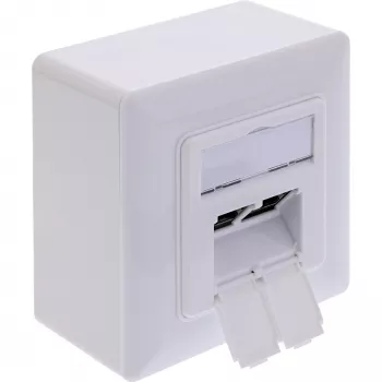 Verkkopistorasia InLine 76842A 2 x RJ-45 valkoinen verkkokaapeli Cat 6a
