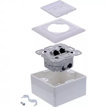 Verkkopistorasia InLine 76842A 2 x RJ-45 valkoinen verkkokaapeli Cat 6a