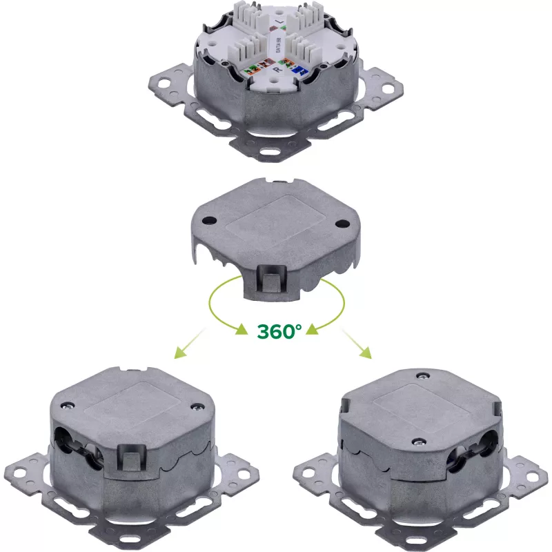 Verkkopistorasia InLine 76842A 2 x RJ-45 valkoinen verkkokaapeli Cat 6a