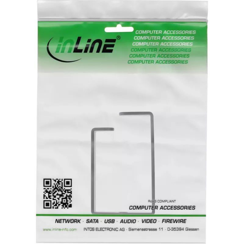 Kaapelipidike InLine 43x70mm metalli musta — yleiskaapelipidike, 12,3×70×55 mm