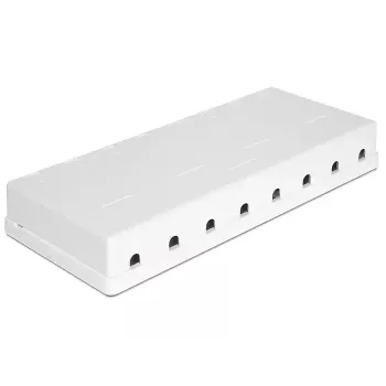 DeLOCK 86209 Keystone-pinta-asennuskotelo, 8 porttia, valkoinen