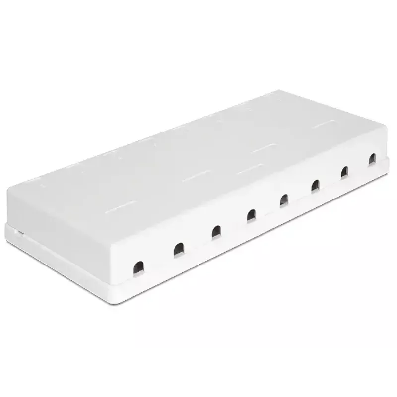 DeLOCK 86209 Keystone-pinta-asennuskotelo, 8 porttia, valkoinen