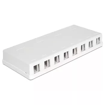 DeLOCK 86209 Keystone-pinta-asennuskotelo, 8 porttia, valkoinen