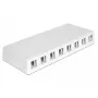 DeLOCK 86209 Keystone-pinta-asennuskotelo, 8 porttia, valkoinen