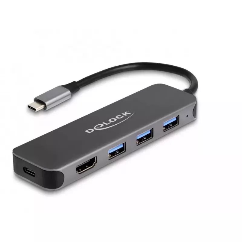 DeLOCK 64171 kannettavan telakka USB 3.2 Gen 1 Type-C 85W harmaa