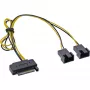 InLine SATA-Y-virtakaapeli SATA-liitin / 2x tuuletin 2-pin-liitin 0,30 m