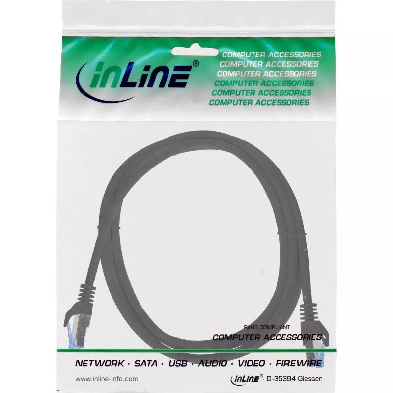 InLine 72602S verkkokaapeli musta 2 m Cat6a S/FTP (S-STP)