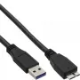 InLine USB 3.2 Gen.1 -kaapeli Type-A uros / Micro-B uros, musta, 1,5 m