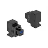 DELOCK Keystone-moduuli 41482 USB-C- ja USB-A-liitännöillä, matala, musta