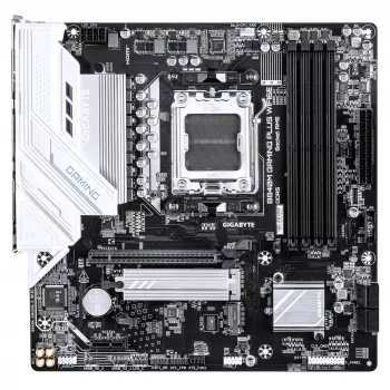 GIGABYTE B840M GAMING PLUS WIFI6E emolevy - AMD Ryzen 9000 -suorittimet, 8+2+2 vaiheinen VRM, jopa 8200MHz DDR5 (O.C), 2x PCIe 4.0 M.2, Wi-Fi 6E, 1GbE LAN, USB 3.2 Gen 2
