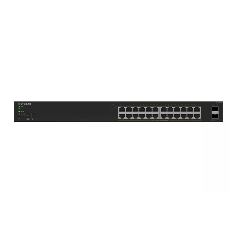 NETGEAR GS324TPv2 hallittava L2/L3 Gigabit Ethernet (10/100/1000) Power over Ethernet (PoE) 1U musta