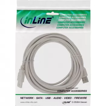 USB 2.0 -kaapeli Type-A pistoke/pistoke beige 2 m InLine 34318H