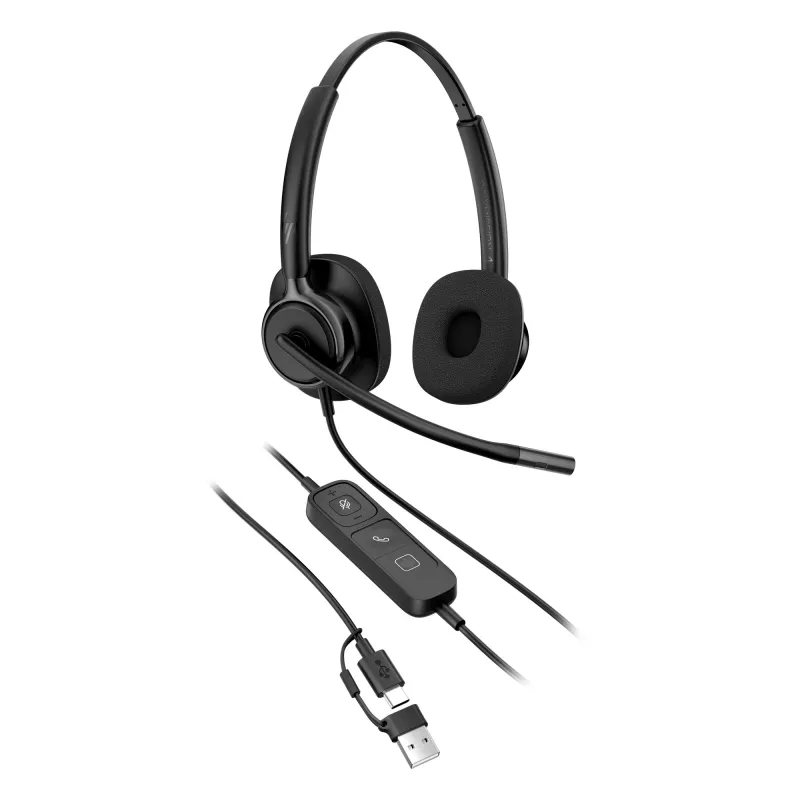 Johdollinen stereo-headset HP Poly Mission 425 Classic USB, over-ear, 126 g