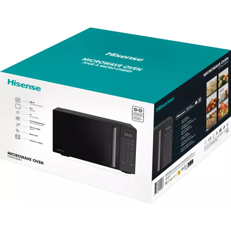 Hisense H23MOBS4HI musta yksittäinen mikroaaltouuni pöytämalli 23 L 900 W