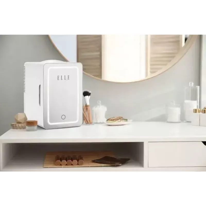 Minijääkaappi LED-meikkipelillä Elle ESDAF01WHEU 6 l valkoinen