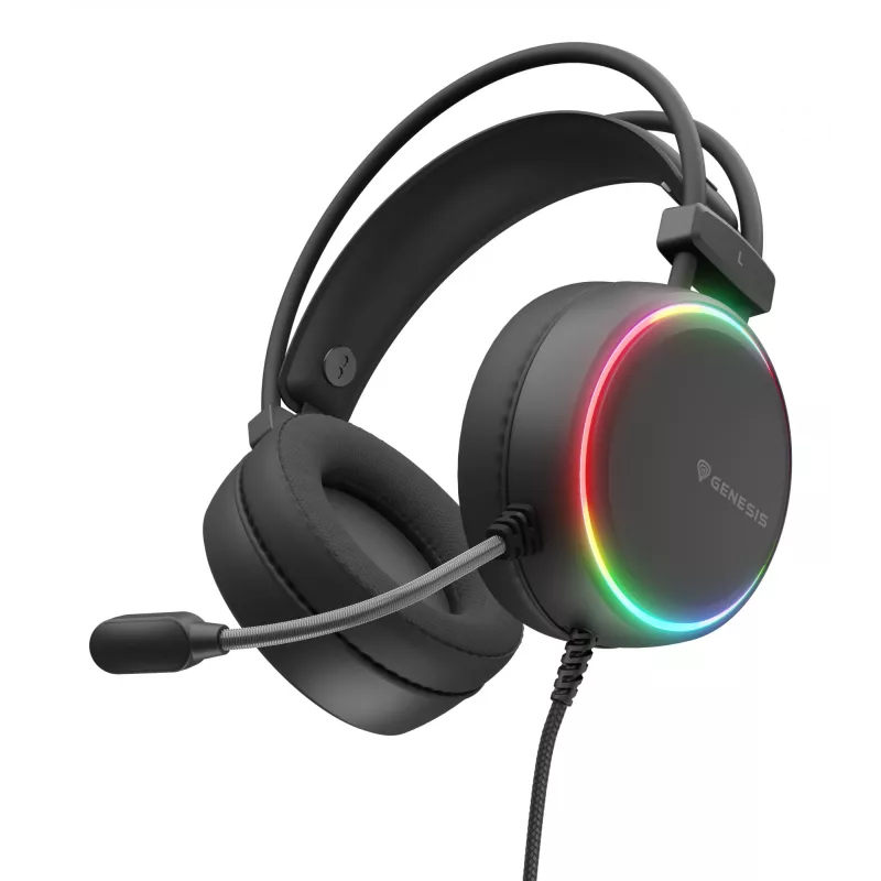 Headset Genesis NSG-2307 langalliset pelikuulokkeet, korvan ympäri, 20–20000 Hz, 2,2 m kaapeli, musta