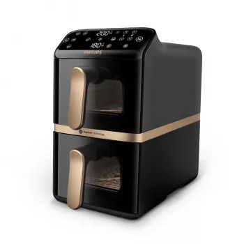 Philips 4000 Series Dual Stack -kiertoilmakypsennin pystysuora kori 10L pöytämalli 2750 W kiertoilmakypsennin musta