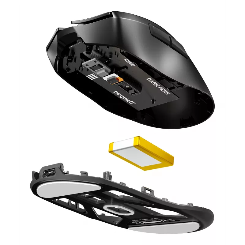 be quiet Dark Perk | Ergo -pelihiiri oikeakätisille RF langaton + USB Type-C optinen 32000 DPI