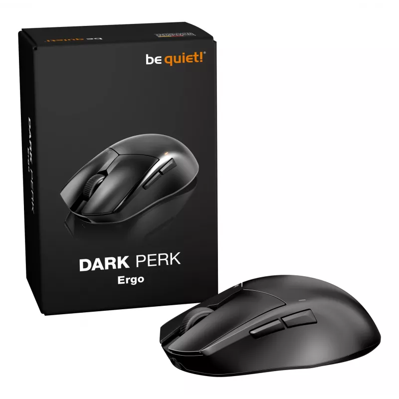 be quiet Dark Perk | Ergo -pelihiiri oikeakätisille RF langaton + USB Type-C optinen 32000 DPI