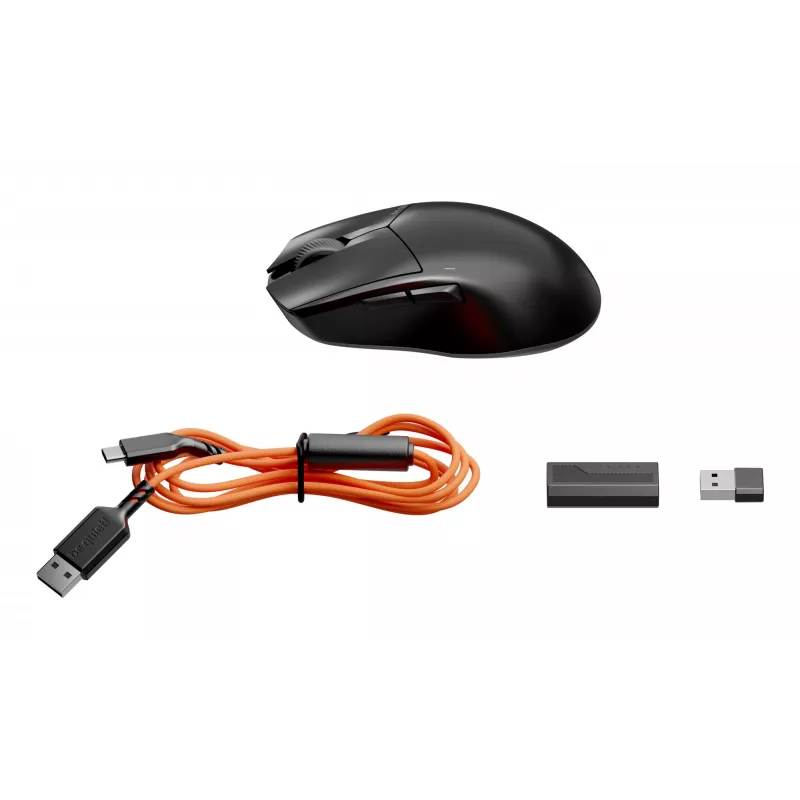 be quiet Dark Perk | Ergo -pelihiiri oikeakätisille RF langaton + USB Type-C optinen 32000 DPI