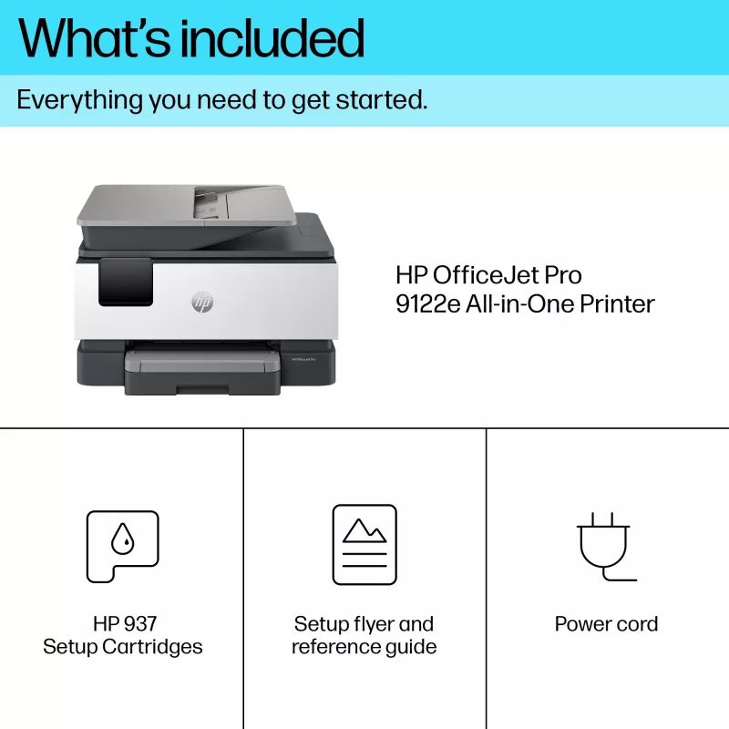 HP OfficeJet Pro 9122e langaton monitoimiväritulostin, Instant Ink; kaksipuolinen tulostus
