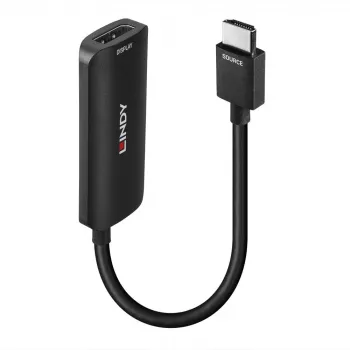 Lindy HDMI 8K60 - DisplayPort 1.4 -muunnin, 0,157 m, HDMI tyyppi A (Standard), DisplayPort, uros, naaras, suora