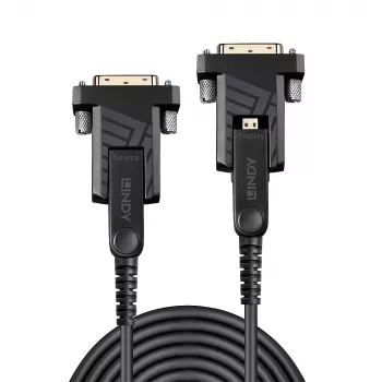 Lindy 40 m kuituhybridi-mikro-HDMI-18G-kaapeli irrotettavilla HDMI- ja DVI-liittimillä