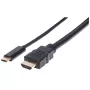 Manhattan USB-C - HDMI -kaapeli, 4K@30Hz, 2 m, musta, uros-uros, kolmen vuoden takuu