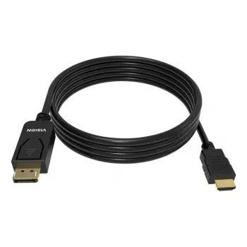 Videokaapeliadapteri VISION TC 2MDPHDMI8K/BL — 2 m DisplayPort - HDMI, 6 mm, musta