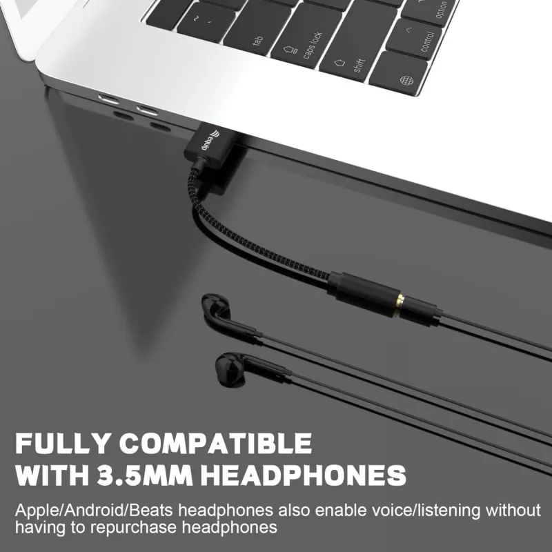 Equip 147945 audiokaapeli 0,15 m 3,5 mm USB Type-A musta