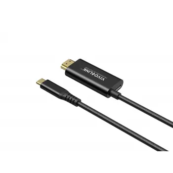 VivoLink USB-C–HDMI-kaapeli 100 W virransyötöllä, malli PROUSBCHDMIMM2-CHARGE