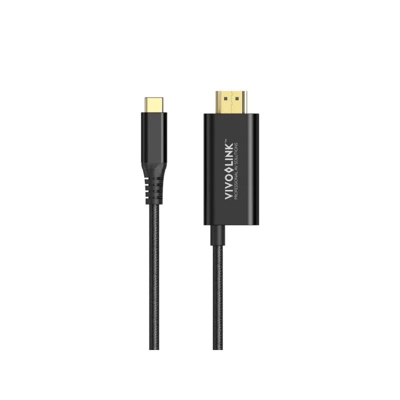 VivoLink USB-C–HDMI-kaapeli 100 W virransyötöllä, malli PROUSBCHDMIMM2-CHARGE