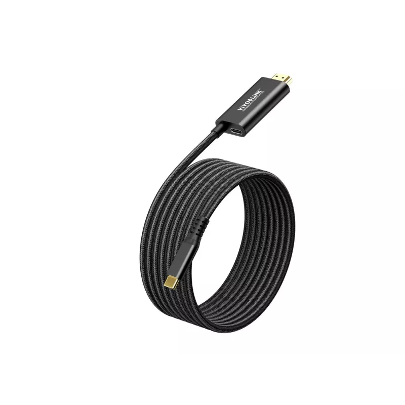 VivoLink USB-C–HDMI-kaapeli 100 W virransyötöllä, malli PROUSBCHDMIMM2-CHARGE