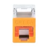 Intellinet Cat6a 10G suojattu työkaluton ohut Keystone Jack, oranssi