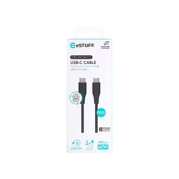 eSTUFF ES604280 USB-kaapeli USB 2.0 2 m USB C musta