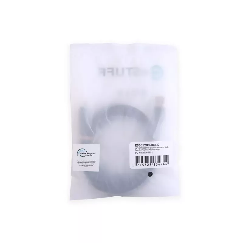 eSTUFF ES605280-BULK USB-kaapeli USB 2.0 2 m USB C musta