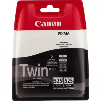 Canon PGI-525PGBK pigmenttimusta mustekasetti (Twin Pack), musta, pigmenttipohjainen muste, 2 kpl, 682 sivua, monipakkaus
