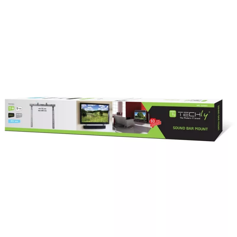 Techly Soundbar-tuki 10kg TV:lle tai TV-teline musta ICA-PLB 102S