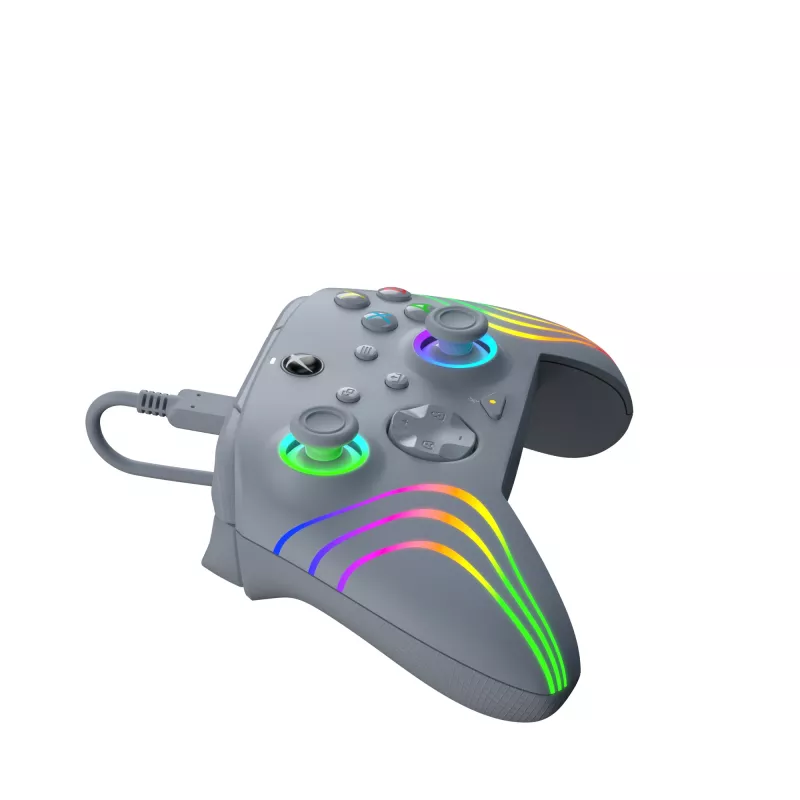 PDP Afterglow Wave harmaa USB-peliohjain analoginen / digitaalinen PC, Xbox One, Xbox Series S, Xbox Series X