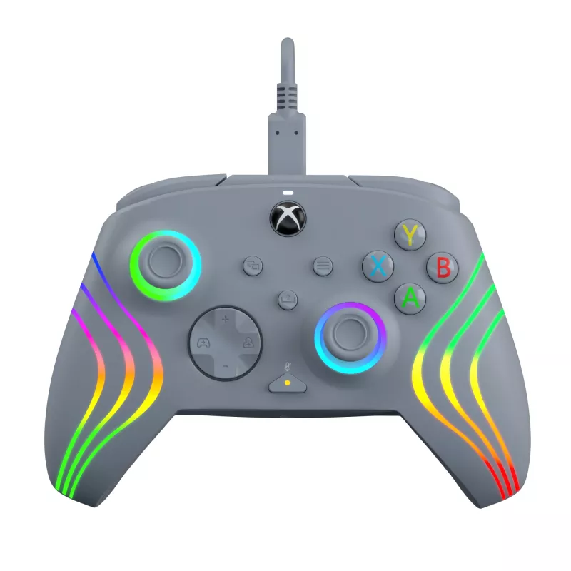 PDP Afterglow Wave harmaa USB-peliohjain analoginen / digitaalinen PC, Xbox One, Xbox Series S, Xbox Series X