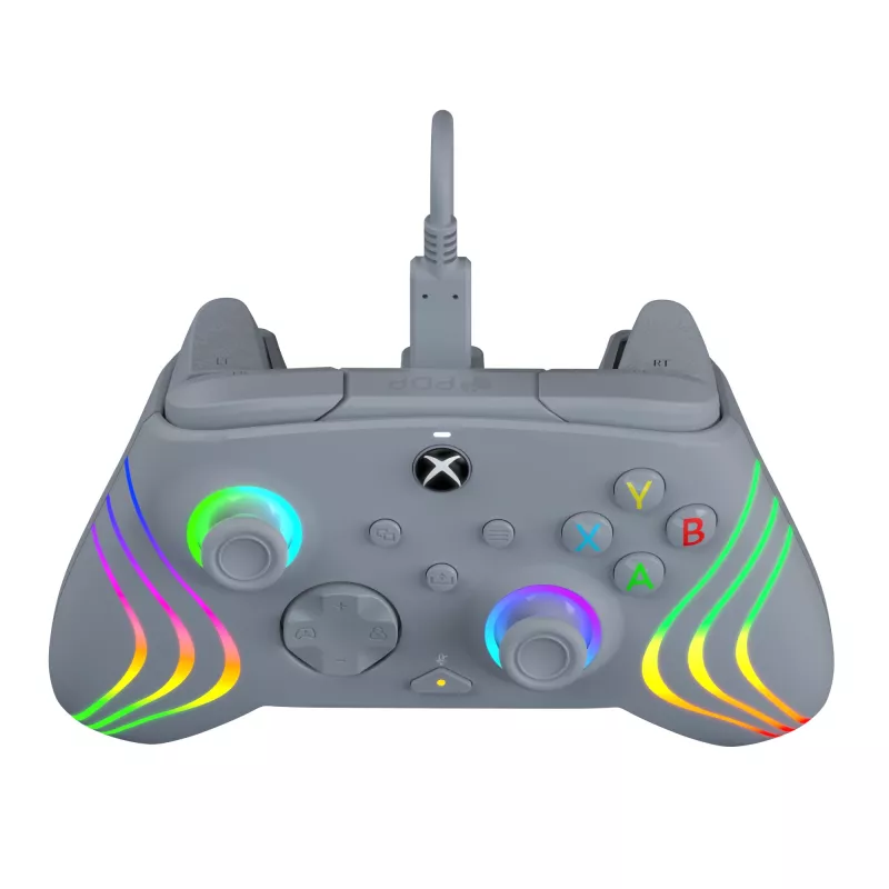 PDP Afterglow Wave harmaa USB-peliohjain analoginen / digitaalinen PC, Xbox One, Xbox Series S, Xbox Series X