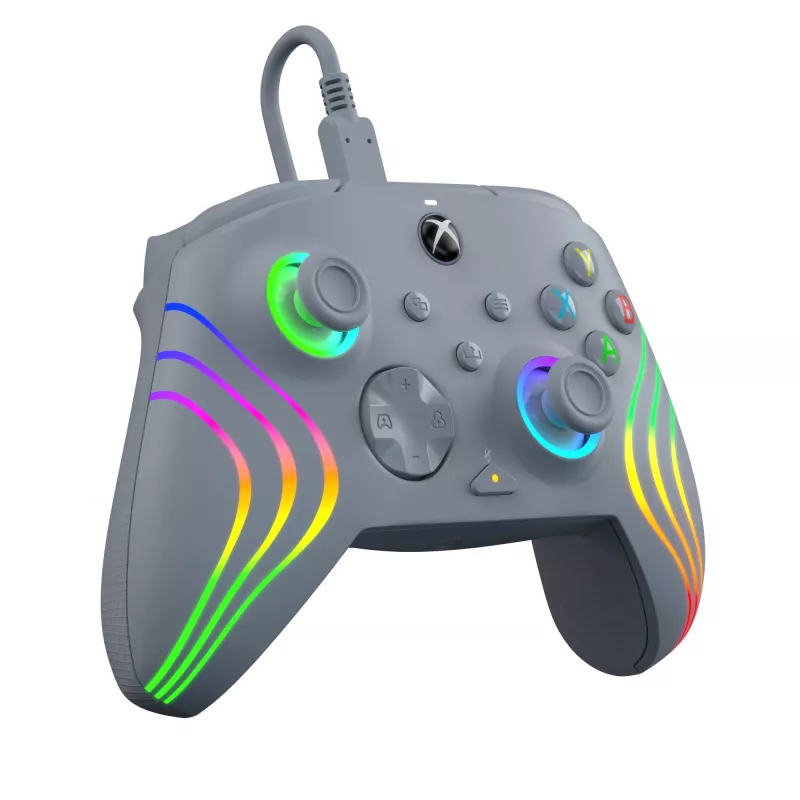 PDP Afterglow Wave harmaa USB-peliohjain analoginen / digitaalinen PC, Xbox One, Xbox Series S, Xbox Series X