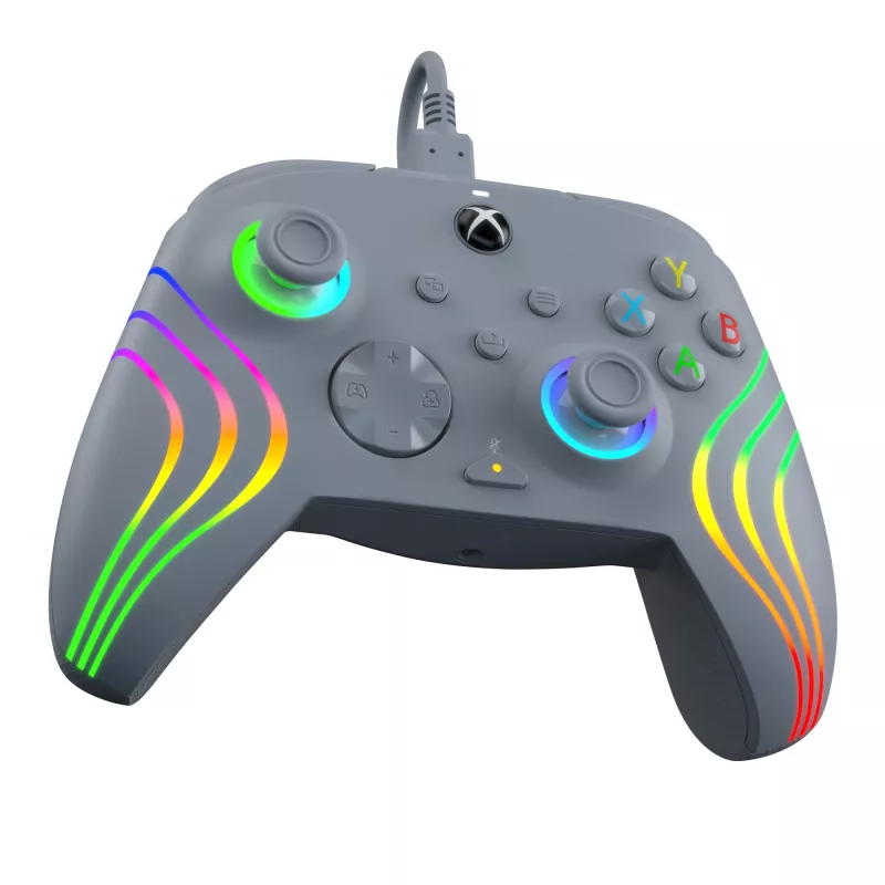 PDP Afterglow Wave harmaa USB-peliohjain analoginen / digitaalinen PC, Xbox One, Xbox Series S, Xbox Series X