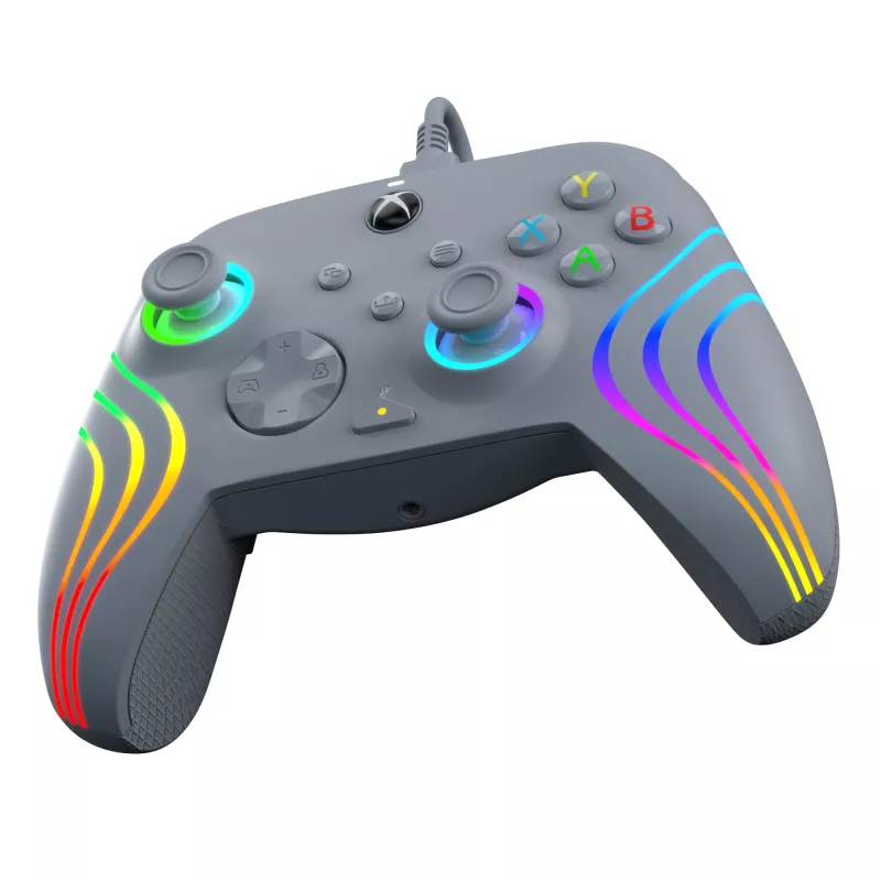 PDP Afterglow Wave harmaa USB-peliohjain analoginen / digitaalinen PC, Xbox One, Xbox Series S, Xbox Series X