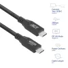 ACT USB4 20Gbps 240W USB Type-C-kaapeli, 2 metriä, 2 m, USB C, USB C, USB4 Gen 2x2, 20 Gbit/s, musta