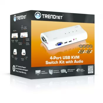 KVM-kytkin Trendnet TK-409K USB VGA 2048x1536 1,6 m johdollinen sininen