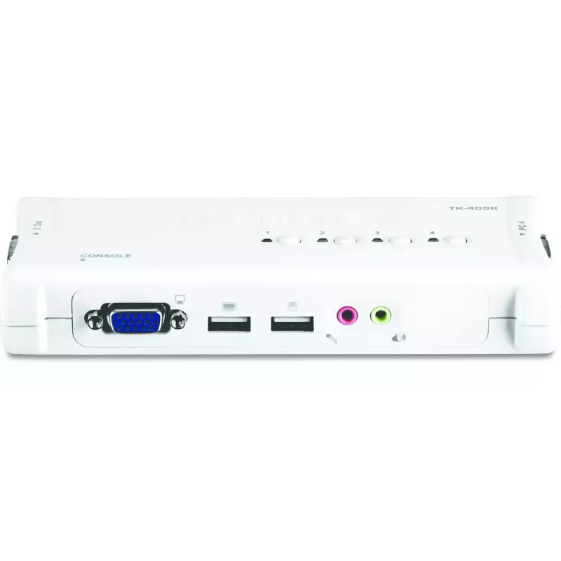 KVM-kytkin Trendnet TK-409K USB VGA 2048x1536 1,6 m johdollinen sininen